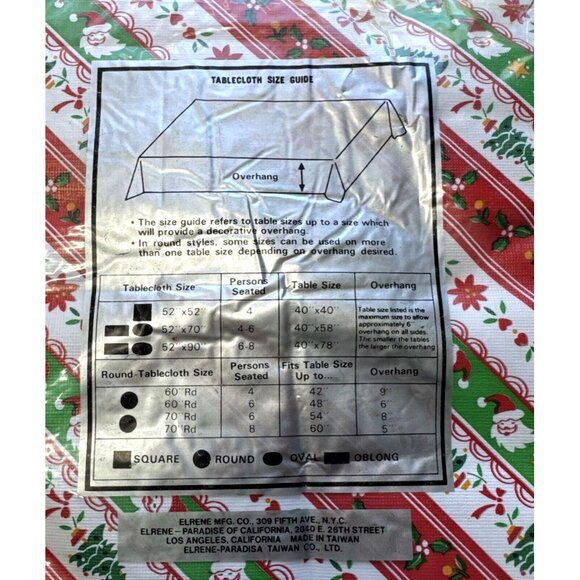 Vintage Holiday Flannel Back Tablecloth Oval 52x70 Christmas Holly Trees Striped - Picture 5 of 7